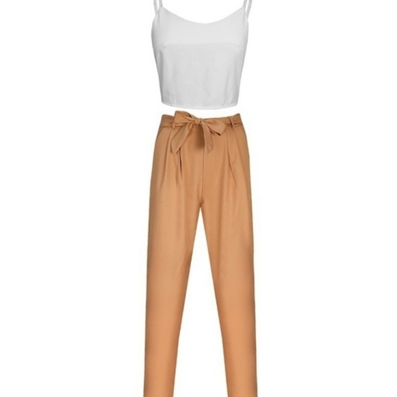 **HP** NEW High Bow Tie Waist Crop Pant Set… - Picture 3 of 4